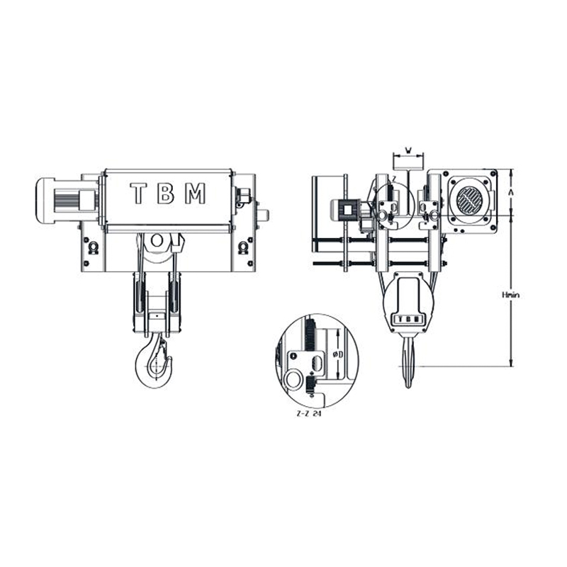 SHA7 Kerekan Tali Kawat dengan Ruang Kepala Rendah